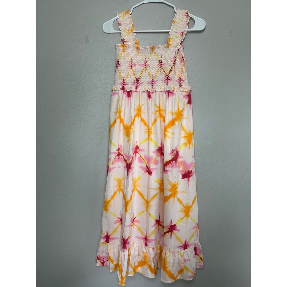 NWT Rails Rumi Dress Medium diamond Tie Dye Smocked Midi Dress Summer Boho chic - Picture 3 of 10